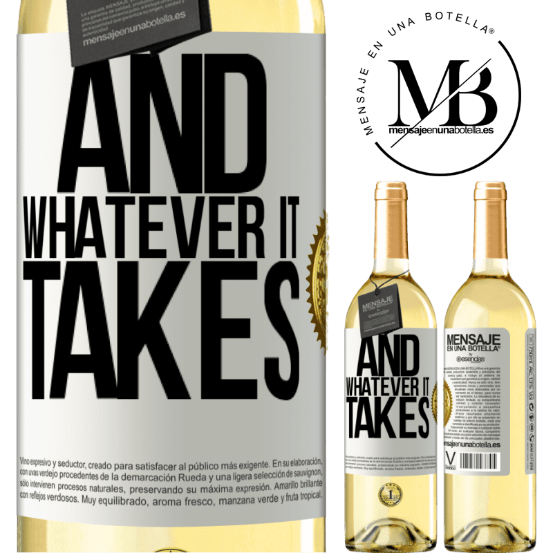 29,95 € Free Shipping | White Wine WHITE Edition And whatever it takes White Label. Customizable label Young wine Harvest 2022 Verdejo