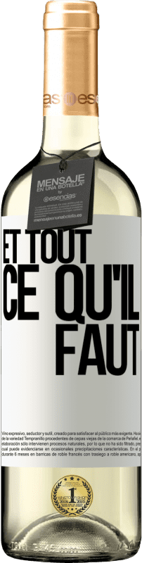 29,95 € | Vin blanc Édition WHITE Et tout ce qu'il faut Étiquette Blanche. Étiquette personnalisable Vin jeune Récolte 2024 Verdejo