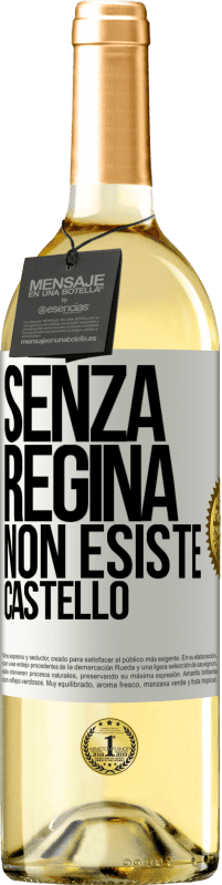 Spedizione Gratuita | Vino bianco Edizione WHITE Senza regina, non esiste castello Etichetta Bianca. Etichetta personalizzabile Vino giovane Raccogliere 2023 Verdejo