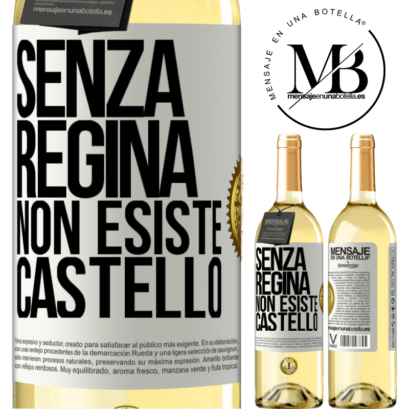 29,95 € Spedizione Gratuita | Vino bianco Edizione WHITE Senza regina, non esiste castello Etichetta Bianca. Etichetta personalizzabile Vino giovane Raccogliere 2024 Verdejo