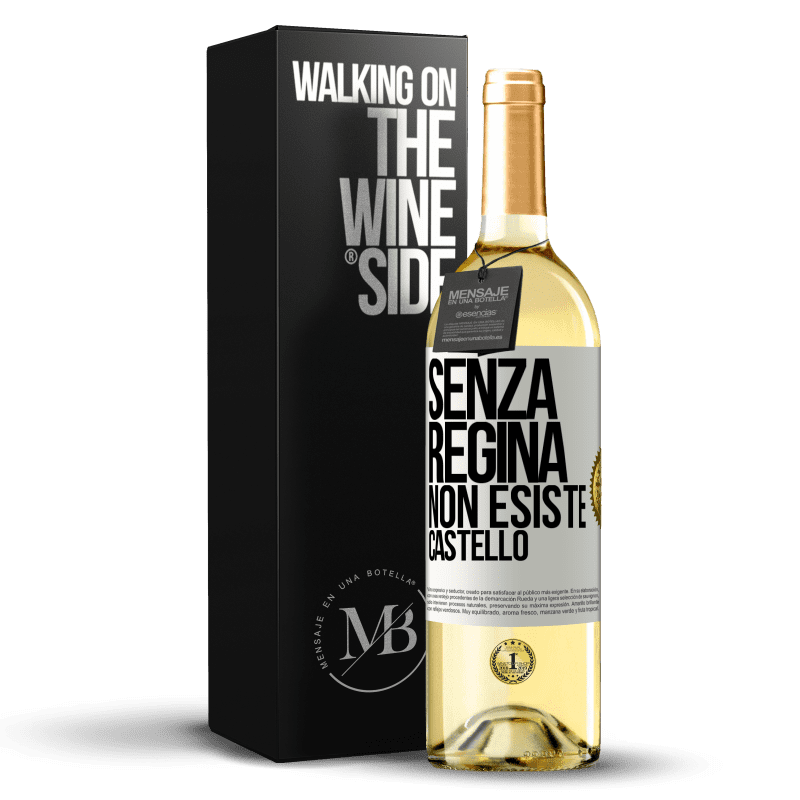 29,95 € Spedizione Gratuita | Vino bianco Edizione WHITE Senza regina, non esiste castello Etichetta Bianca. Etichetta personalizzabile Vino giovane Raccogliere 2024 Verdejo