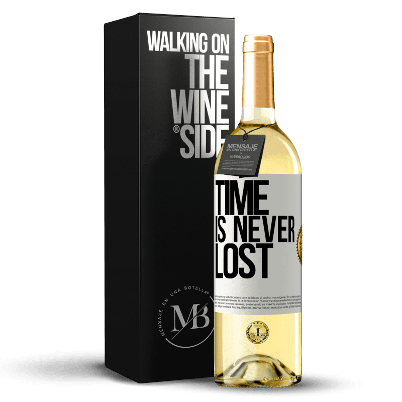 29,95 € Бесплатная доставка | Белое вино Издание WHITE Время никогда не теряется Белая этикетка. Настраиваемая этикетка Молодое вино Урожай 2023 Verdejo