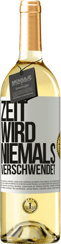 29,95 € | Weißwein WHITE Ausgabe Zeit wird niemals verschwendet Weißes Etikett. Anpassbares Etikett Junger Wein Ernte 2023 Verdejo