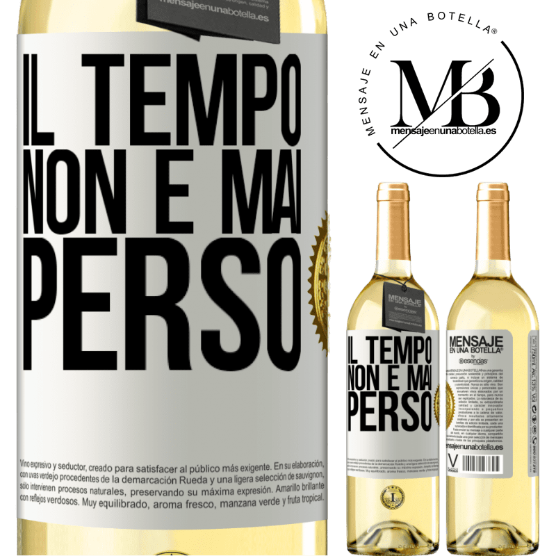 29,95 € Spedizione Gratuita | Vino bianco Edizione WHITE Il tempo non è mai perso Etichetta Bianca. Etichetta personalizzabile Vino giovane Raccogliere 2023 Verdejo