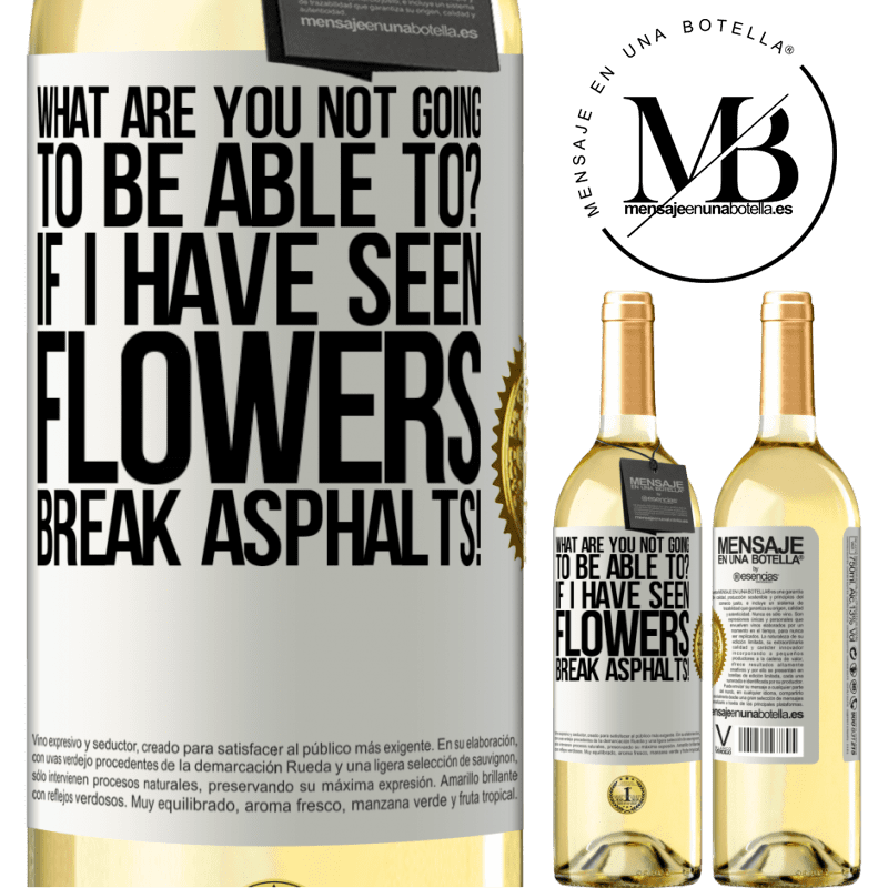 29,95 € Free Shipping | White Wine WHITE Edition what are you not going to be able to? If I have seen flowers break asphalts! White Label. Customizable label Young wine Harvest 2022 Verdejo