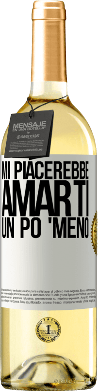 29,95 € Spedizione Gratuita | Vino bianco Edizione WHITE Mi piacerebbe amarti un po 'meno Etichetta Bianca. Etichetta personalizzabile Vino giovane Raccogliere 2025 Verdejo