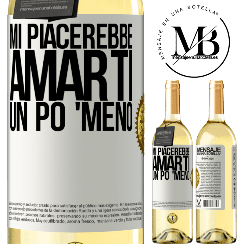 29,95 € Spedizione Gratuita | Vino bianco Edizione WHITE Mi piacerebbe amarti un po 'meno Etichetta Bianca. Etichetta personalizzabile Vino giovane Raccogliere 2023 Verdejo