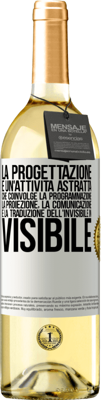 «La progettazione è un'attività astratta che coinvolge la programmazione, la proiezione, la comunicazione ... e la traduzione» Edizione WHITE