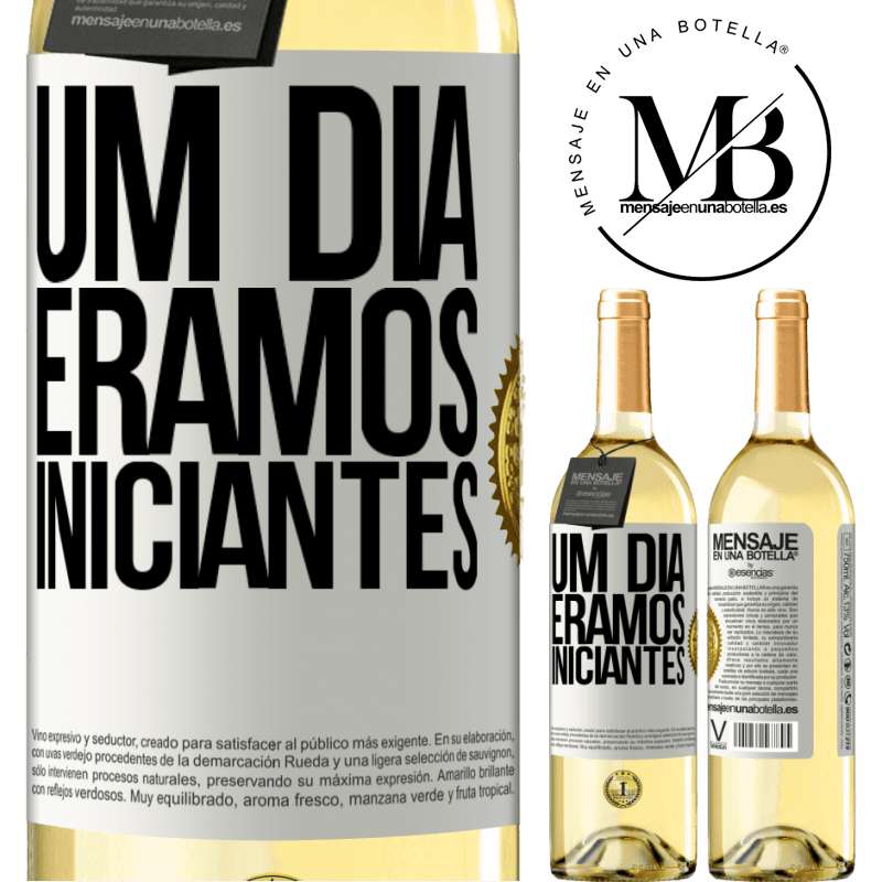 29,95 € Envio grátis | Vinho branco Edição WHITE Um dia éramos iniciantes Etiqueta Branca. Etiqueta personalizável Vinho jovem Colheita 2024 Verdejo