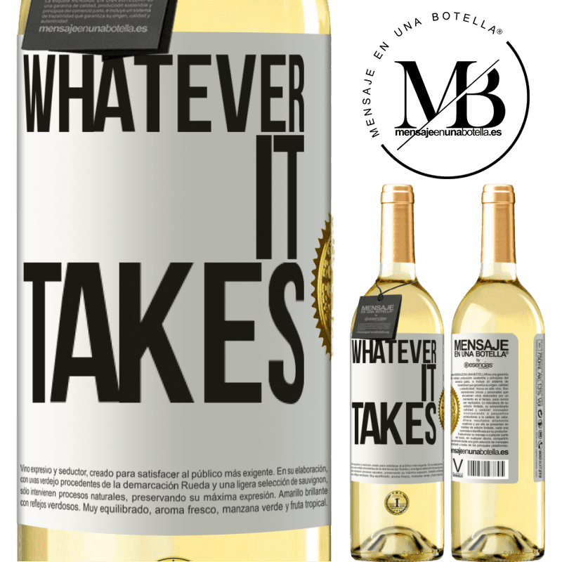29,95 € Envoi gratuit | Vin blanc Édition WHITE Whatever it takes Étiquette Blanche. Étiquette personnalisable Vin jeune Récolte 2022 Verdejo