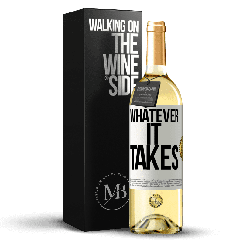 29,95 € Spedizione Gratuita | Vino bianco Edizione WHITE Whatever it takes Etichetta Bianca. Etichetta personalizzabile Vino giovane Raccogliere 2024 Verdejo