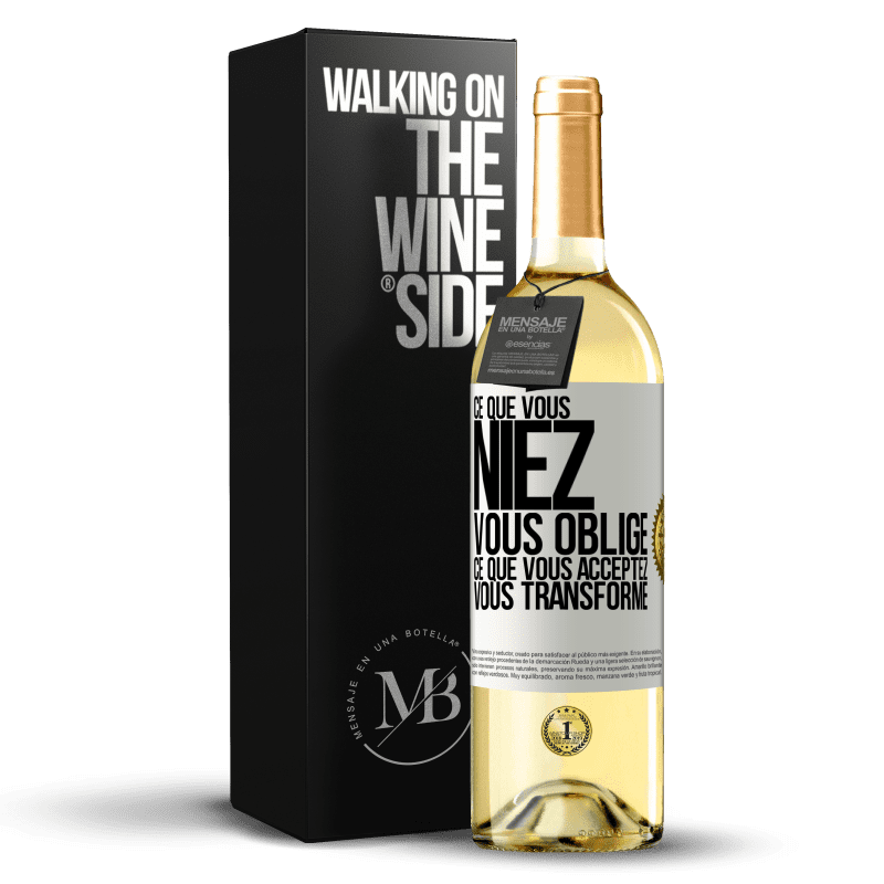 29,95 € Envoi gratuit | Vin blanc Édition WHITE Ce que vous niez, vous oblige. Ce que vous acceptez, vous transforme Étiquette Blanche. Étiquette personnalisable Vin jeune Récolte 2024 Verdejo