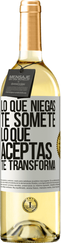 29,95 € | Vino Blanco Edición WHITE Lo que niegas te somete. Lo que aceptas te transforma Etiqueta Blanca. Etiqueta personalizable Vino joven Cosecha 2024 Verdejo