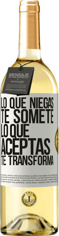 29,95 € Envío gratis | Vino Blanco Edición WHITE Lo que niegas te somete. Lo que aceptas te transforma Etiqueta Blanca. Etiqueta personalizable Vino joven Cosecha 2025 Verdejo