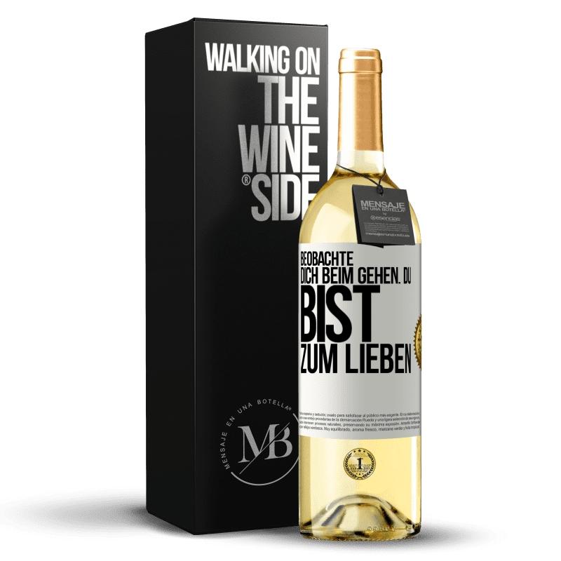 29,95 € Kostenloser Versand | Weißwein WHITE Ausgabe Beobachte dich beim Gehen. Du bist zum Lieben Weißes Etikett. Anpassbares Etikett Junger Wein Ernte 2023 Verdejo