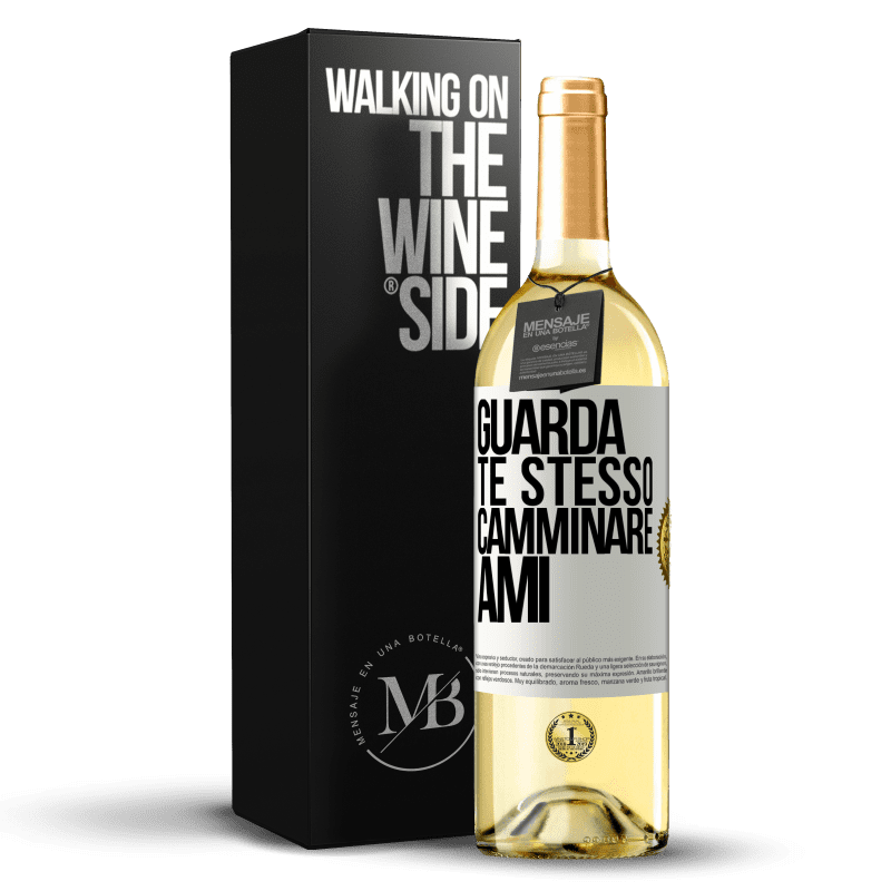 29,95 € Spedizione Gratuita | Vino bianco Edizione WHITE Guarda te stesso camminare. Ami Etichetta Bianca. Etichetta personalizzabile Vino giovane Raccogliere 2025 Verdejo