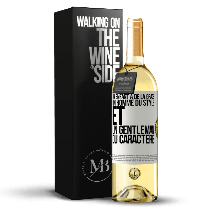 29,95 € Envoi gratuit | Vin blanc Édition WHITE Un enfant a de la grâce, un homme du style et un gentleman du caractère Étiquette Blanche. Étiquette personnalisable Vin jeune Récolte 2024 Verdejo