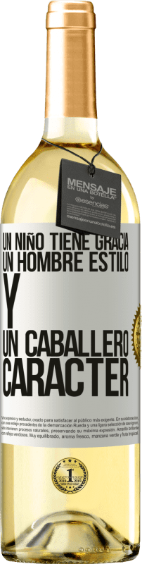 29,95 € | Vino Blanco Edición WHITE Un niño tiene gracia, un hombre estilo y un caballero, carácter Etiqueta Blanca. Etiqueta personalizable Vino joven Cosecha 2025 Verdejo