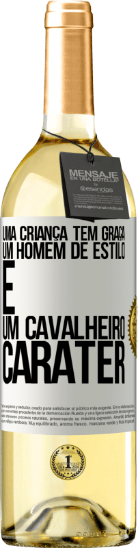 29,95 € | Vinho branco Edição WHITE Uma criança tem graça, um homem de estilo e um cavalheiro, caráter Etiqueta Branca. Etiqueta personalizável Vinho jovem Colheita 2024 Verdejo