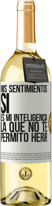 29,95 € | Vino Blanco Edición WHITE Mis sentimientos, sí. Es mi inteligencia la que no te permito herir Etiqueta Blanca. Etiqueta personalizable Vino joven Cosecha 2024 Verdejo