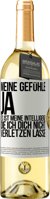 29,95 € | Weißwein WHITE Ausgabe Meine Gefühle, ja. Es ist meine Intelligenz, die ich dich nicht verletzen lasse Weißes Etikett. Anpassbares Etikett Junger Wein Ernte 2024 Verdejo