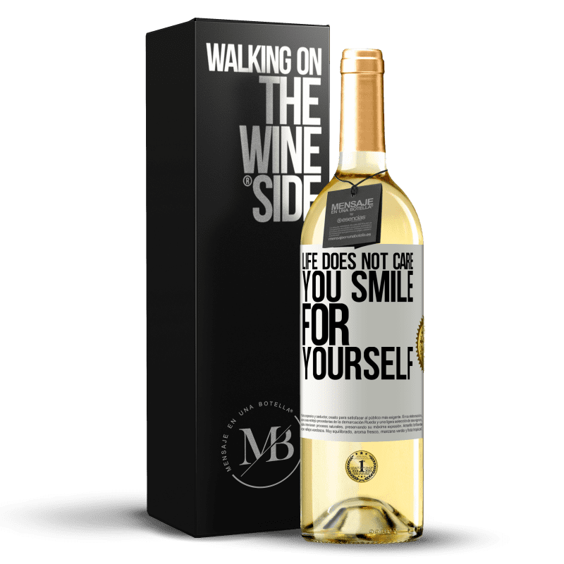 29,95 € Free Shipping | White Wine WHITE Edition Life does not care, you smile for yourself White Label. Customizable label Young wine Harvest 2024 Verdejo