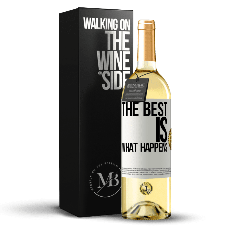 29,95 € Бесплатная доставка | Белое вино Издание WHITE Самое лучшее, что происходит Белая этикетка. Настраиваемая этикетка Молодое вино Урожай 2023 Verdejo