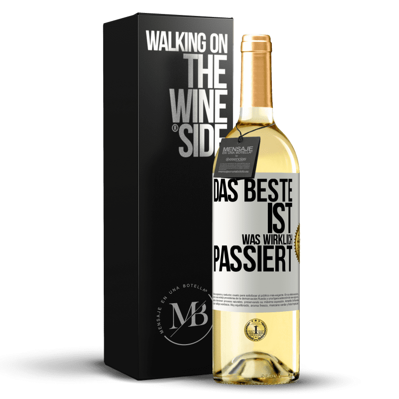 29,95 € Kostenloser Versand | Weißwein WHITE Ausgabe Das Beste ist, was wirklich passiert Weißes Etikett. Anpassbares Etikett Junger Wein Ernte 2023 Verdejo