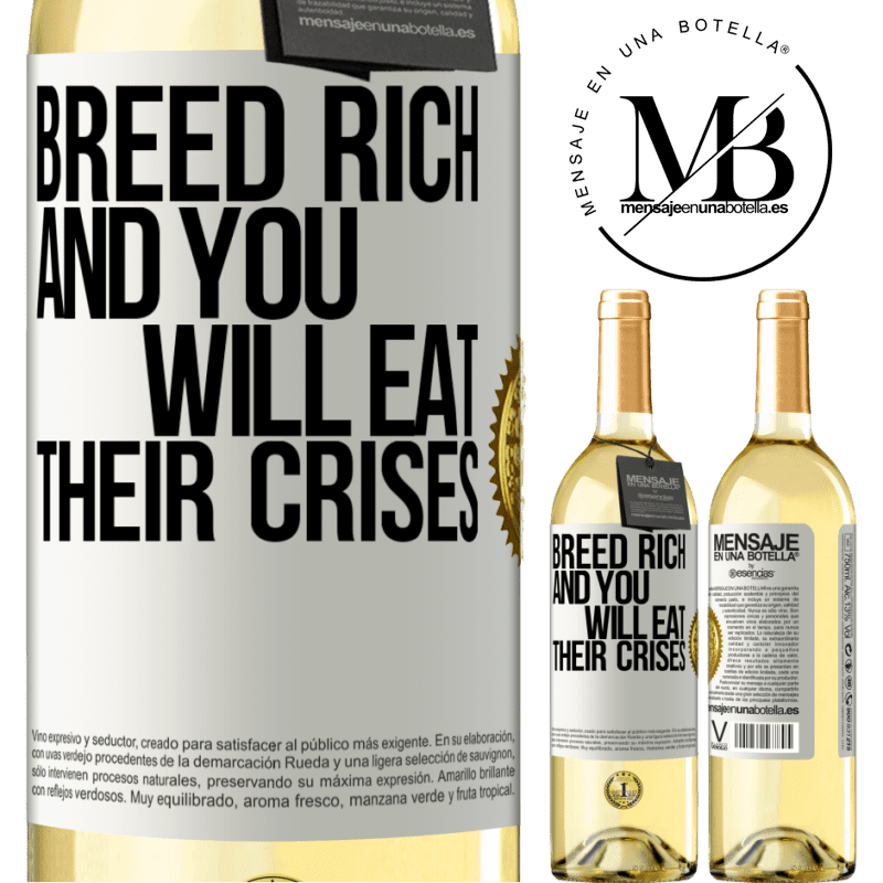29,95 € Free Shipping | White Wine WHITE Edition Breed rich and you will eat their crises White Label. Customizable label Young wine Harvest 2022 Verdejo