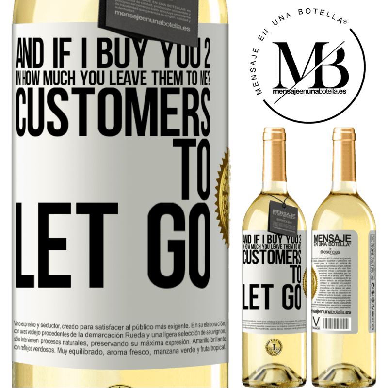 29,95 € Free Shipping | White Wine WHITE Edition and if I buy you 2 in how much you leave them to me? Customers to let go White Label. Customizable label Young wine Harvest 2022 Verdejo