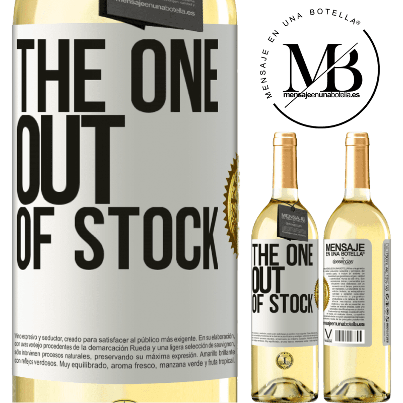 29,95 € Envoi gratuit | Vin blanc Édition WHITE The one out of stock Étiquette Blanche. Étiquette personnalisable Vin jeune Récolte 2022 Verdejo