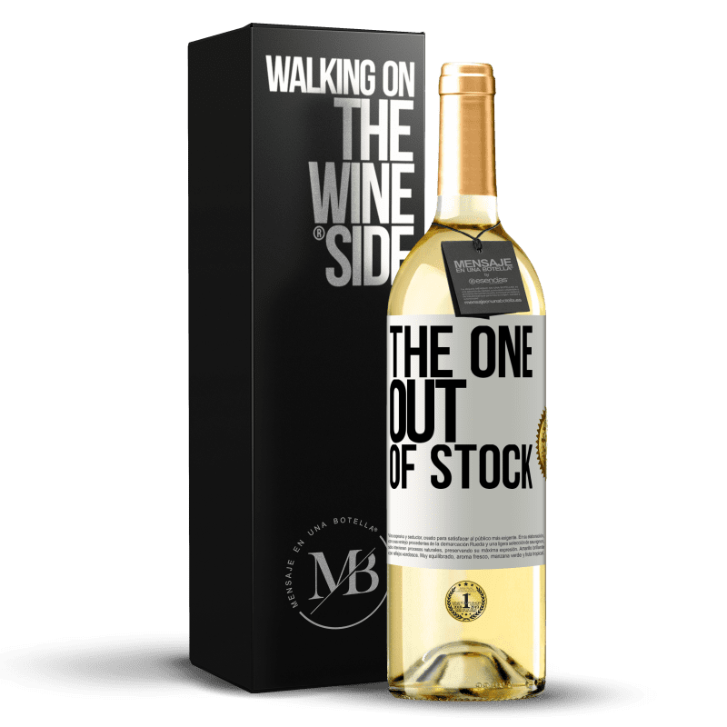 29,95 € Envío gratis | Vino Blanco Edición WHITE The one out of stock Etiqueta Blanca. Etiqueta personalizable Vino joven Cosecha 2024 Verdejo