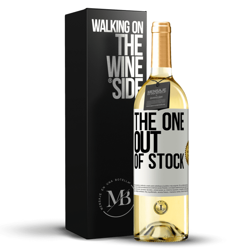 29,95 € Spedizione Gratuita | Vino bianco Edizione WHITE The one out of stock Etichetta Bianca. Etichetta personalizzabile Vino giovane Raccogliere 2025 Verdejo