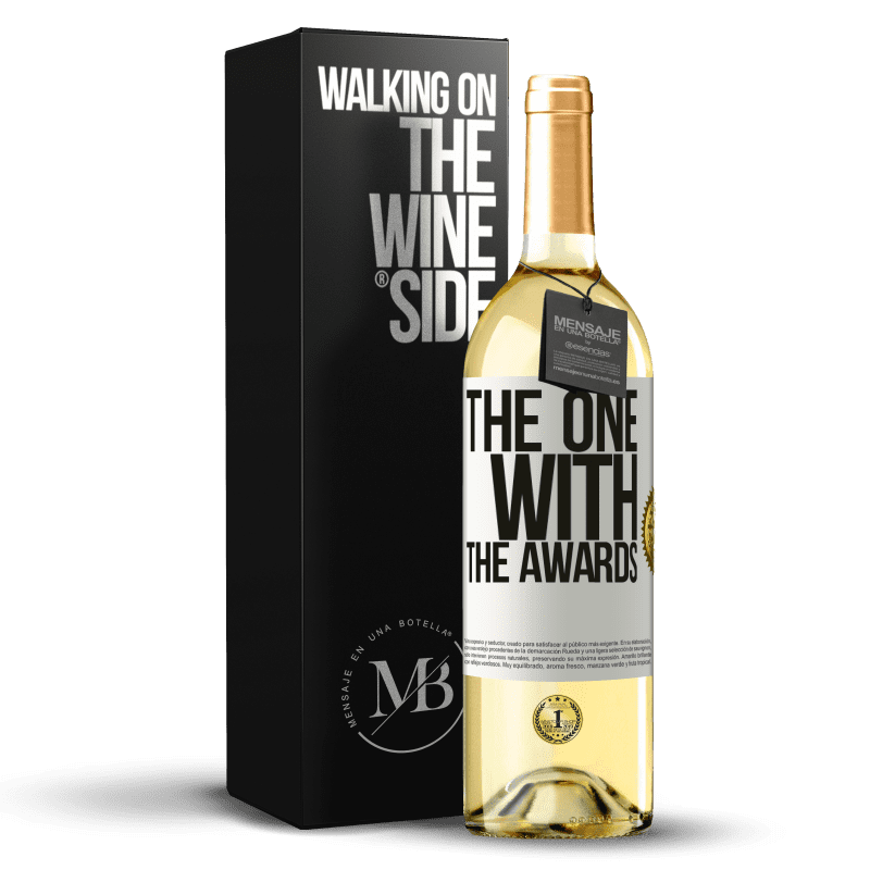 29,95 € Kostenloser Versand | Weißwein WHITE Ausgabe The one with the awards Weißes Etikett. Anpassbares Etikett Junger Wein Ernte 2023 Verdejo