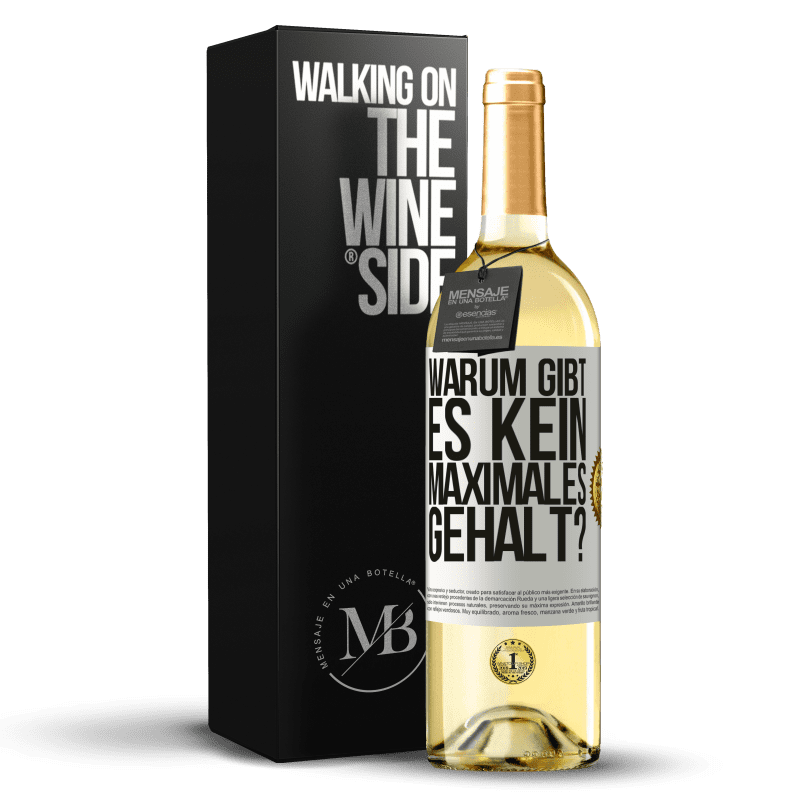 29,95 € Kostenloser Versand | Weißwein WHITE Ausgabe warum gibt es kein maximales Gehalt? Weißes Etikett. Anpassbares Etikett Junger Wein Ernte 2025 Verdejo