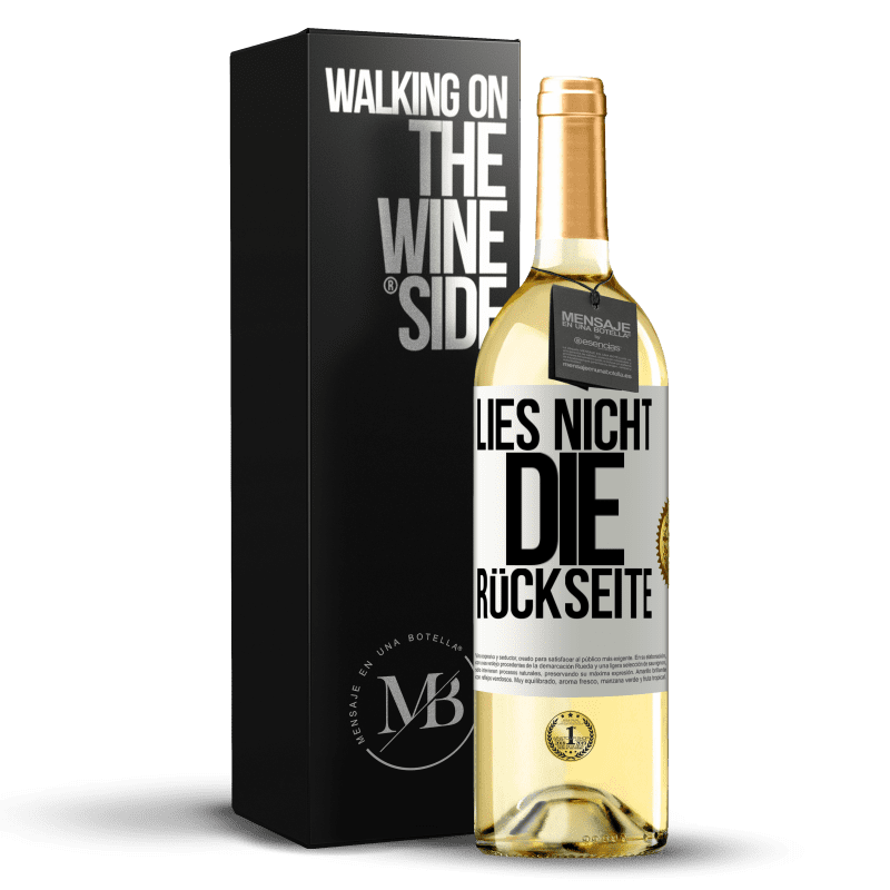 29,95 € Kostenloser Versand | Weißwein WHITE Ausgabe Lies nicht die Rückseite Weißes Etikett. Anpassbares Etikett Junger Wein Ernte 2023 Verdejo
