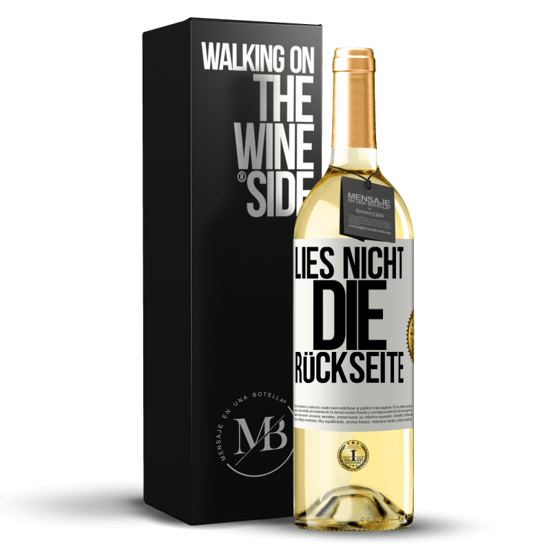 29,95 € Kostenloser Versand | Weißwein WHITE Ausgabe Lies nicht die Rückseite Weißes Etikett. Anpassbares Etikett Junger Wein Ernte 2024 Verdejo