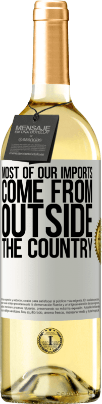29,95 € | White Wine WHITE Edition Most of our imports come from outside the country White Label. Customizable label Young wine Harvest 2025 Verdejo