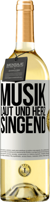 29,95 € | Weißwein WHITE Ausgabe Musik laut und Herz singend Weißes Etikett. Anpassbares Etikett Junger Wein Ernte 2023 Verdejo