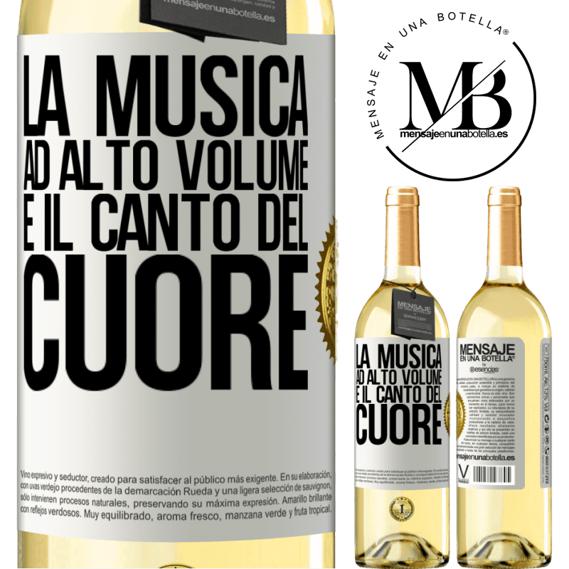 29,95 € Spedizione Gratuita | Vino bianco Edizione WHITE La musica ad alto volume e il canto del cuore Etichetta Bianca. Etichetta personalizzabile Vino giovane Raccogliere 2023 Verdejo