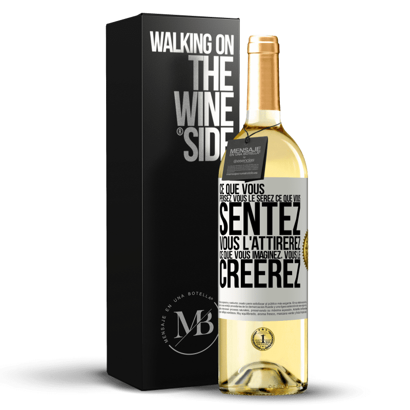 29,95 € Envoi gratuit | Vin blanc Édition WHITE Ce que vous pensez, vous le serez, ce que vous sentez, vous l'attirerez, ce que vous imaginez, vous le créerez Étiquette Blanche. Étiquette personnalisable Vin jeune Récolte 2023 Verdejo