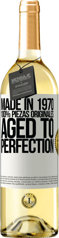 29,95 € | Vino Blanco Edición WHITE Made in 1970, 100% piezas originales. Aged to perfection Etiqueta Blanca. Etiqueta personalizable Vino joven Cosecha 2023 Verdejo