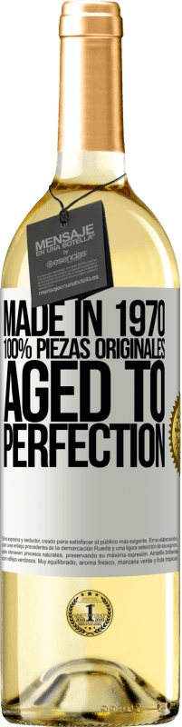 29,95 € Envío gratis | Vino Blanco Edición WHITE Made in 1970, 100% piezas originales. Aged to perfection Etiqueta Blanca. Etiqueta personalizable Vino joven Cosecha 2025 Verdejo