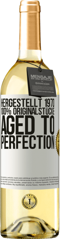 29,95 € | Weißwein WHITE Ausgabe Hergestellt 1970, 100% Originalstücke. Aged to perfection Weißes Etikett. Anpassbares Etikett Junger Wein Ernte 2024 Verdejo