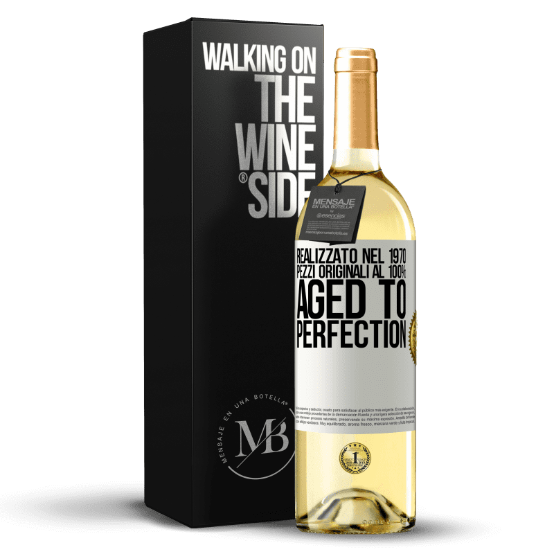 29,95 € Spedizione Gratuita | Vino bianco Edizione WHITE Realizzato nel 1970, pezzi originali al 100%. Aged to perfection Etichetta Bianca. Etichetta personalizzabile Vino giovane Raccogliere 2024 Verdejo