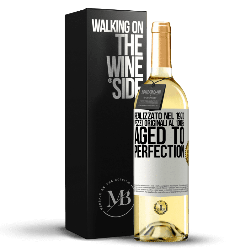 29,95 € Spedizione Gratuita | Vino bianco Edizione WHITE Realizzato nel 1970, pezzi originali al 100%. Aged to perfection Etichetta Bianca. Etichetta personalizzabile Vino giovane Raccogliere 2025 Verdejo