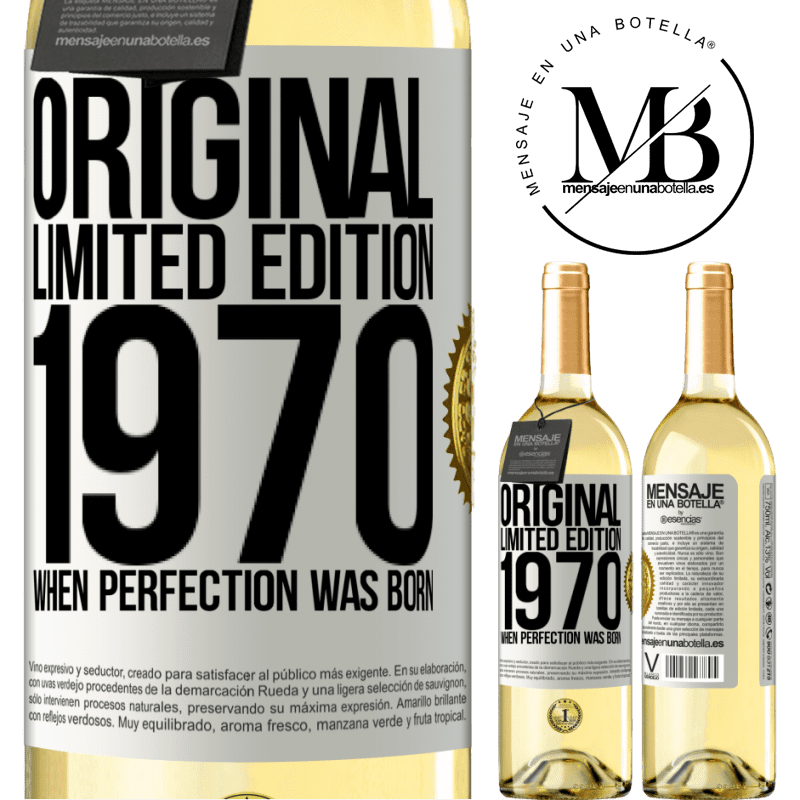 29,95 € Free Shipping | White Wine WHITE Edition Original. Limited edition. 1970. When perfection was born White Label. Customizable label Young wine Harvest 2022 Verdejo