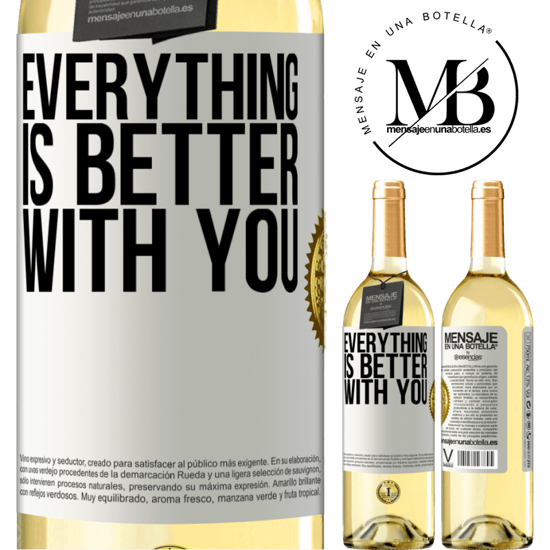29,95 € Free Shipping | White Wine WHITE Edition Everything is better with you White Label. Customizable label Young wine Harvest 2022 Verdejo