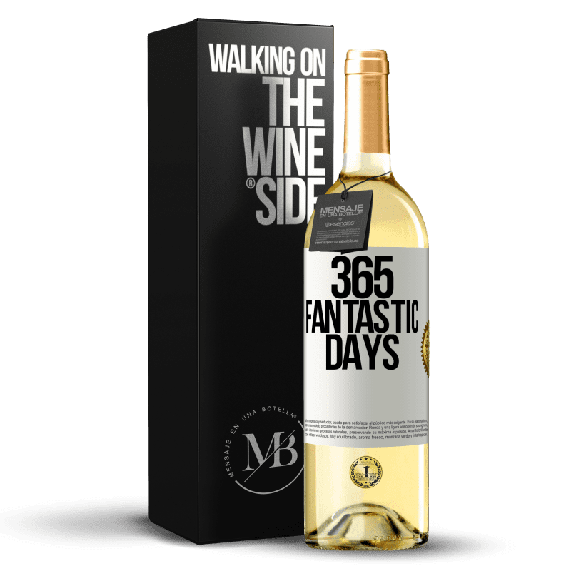 29,95 € Бесплатная доставка | Белое вино Издание WHITE 365 фантастических дней Белая этикетка. Настраиваемая этикетка Молодое вино Урожай 2023 Verdejo