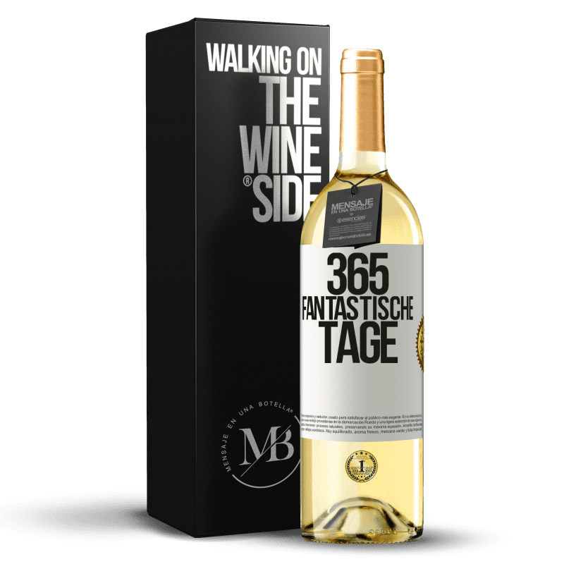 29,95 € Kostenloser Versand | Weißwein WHITE Ausgabe 365 fantastische Tage Weißes Etikett. Anpassbares Etikett Junger Wein Ernte 2024 Verdejo